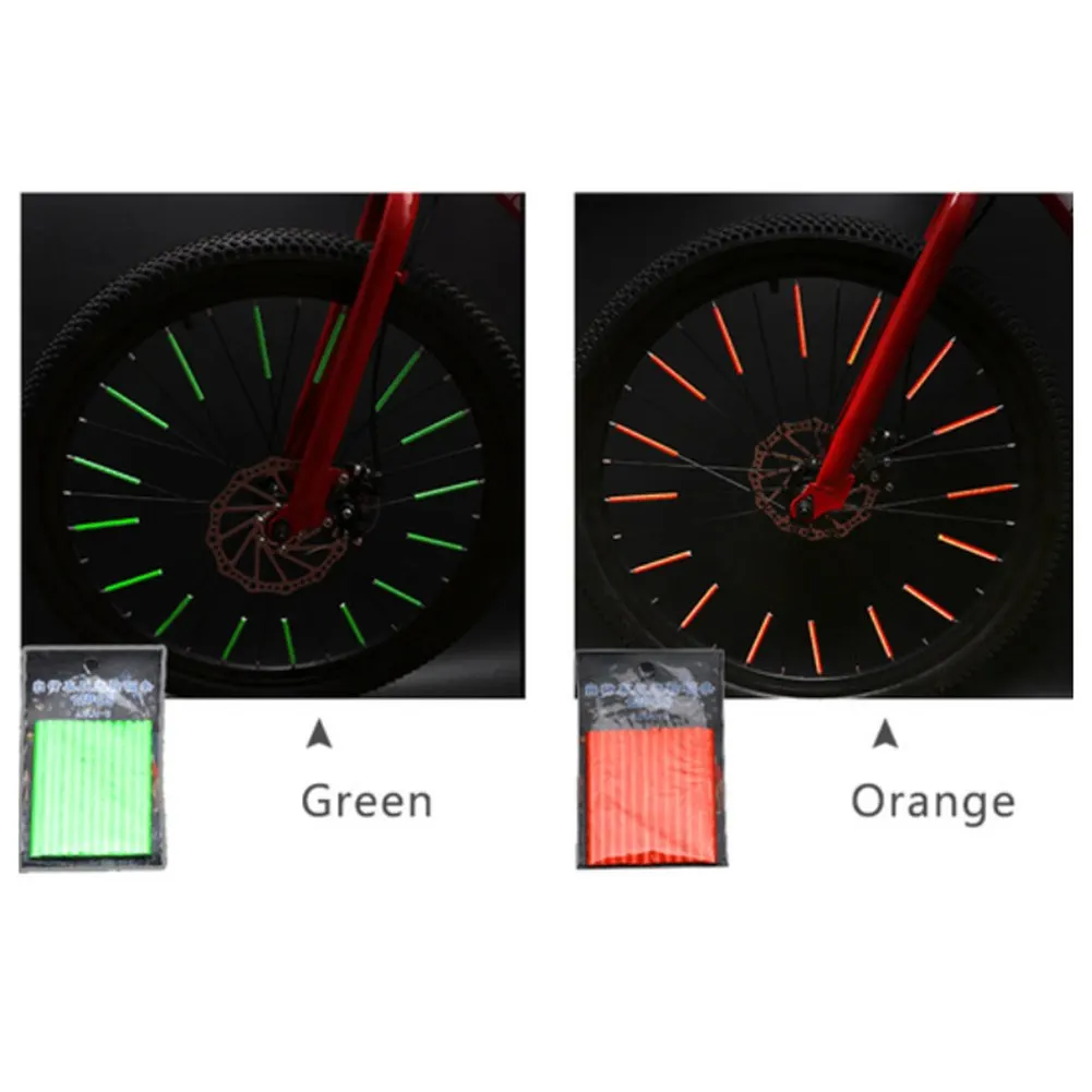 12Pcs Bicycle Spoke Skins Wraps Universal-Dirt Bike Spoke Covers Mountain Bike Night Riding Colorful Wheel Decoration Reflectors