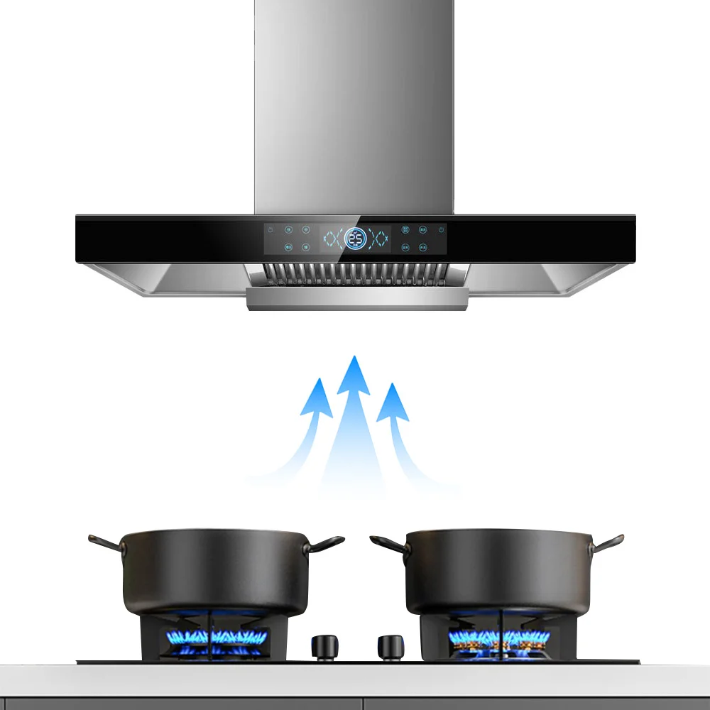 Intelligent Somatosensory Chimney Range Hood Exhaust Hood Range For Kitchen Cooker New Design Super Slim Auto Clean Cooker Hood afzuigkappen fan extractora cooker ilation campana cocina kitchen ventilator rook afzuiging cappa dunstabzugshaube range hood