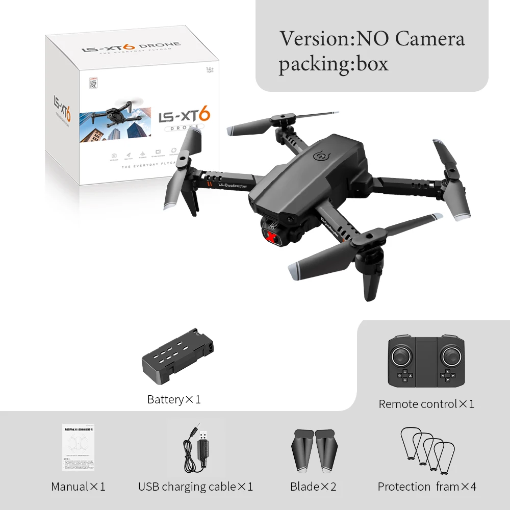 RC Helicopters LSRC  LS-XT6 Mini WiFi FPV with 4K/1080P HD Dual Camera Altitude Hold Trajectory Flight Mode Foldable RC Drone Quadcopter RTF rc helicopter with camera RC Helicopters