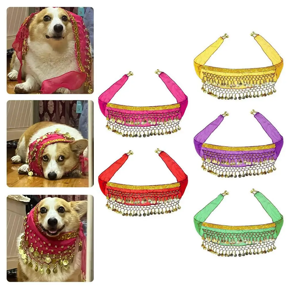 Corgi Belly Dance Hip Towel Decorative Belt Pet Dog Dance Skirt Shake Hip Sequin Waist Chain Clothes Pet Accessories