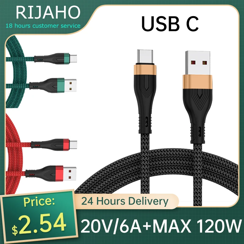 

6A 1M USB C Cable Fast Charging For iphone 14 13 12 11 pro max HUAWEI Samsung Xiaomi 12 Mobile Phones USB C Cable Charger Cables