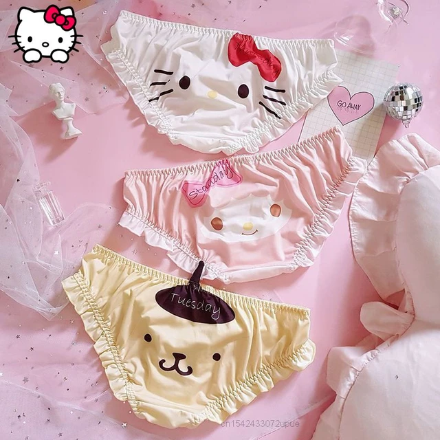 Hello Kitty Cartoon Melody Underwear Women's Traceless Silk Cotton