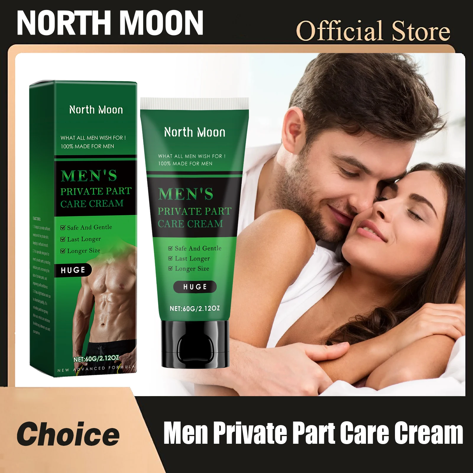 North Moon Men Crema per la cura delle parti intime Sesso a lunga durata Aumenta l'ingrandimento Nessun effetto collaterale Rimuovi la crema per l'ingrandimento del pene deodorante 1
