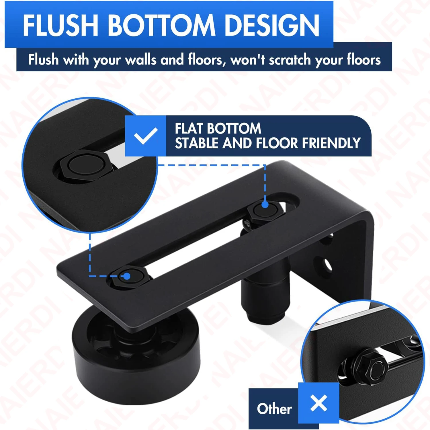 Black Barn Door Floor Guide Sliding Door Slides Rails 8 Setup Options for DIY Barn Adjustable Floor Guide Roller sliding door roller sliding door pulley