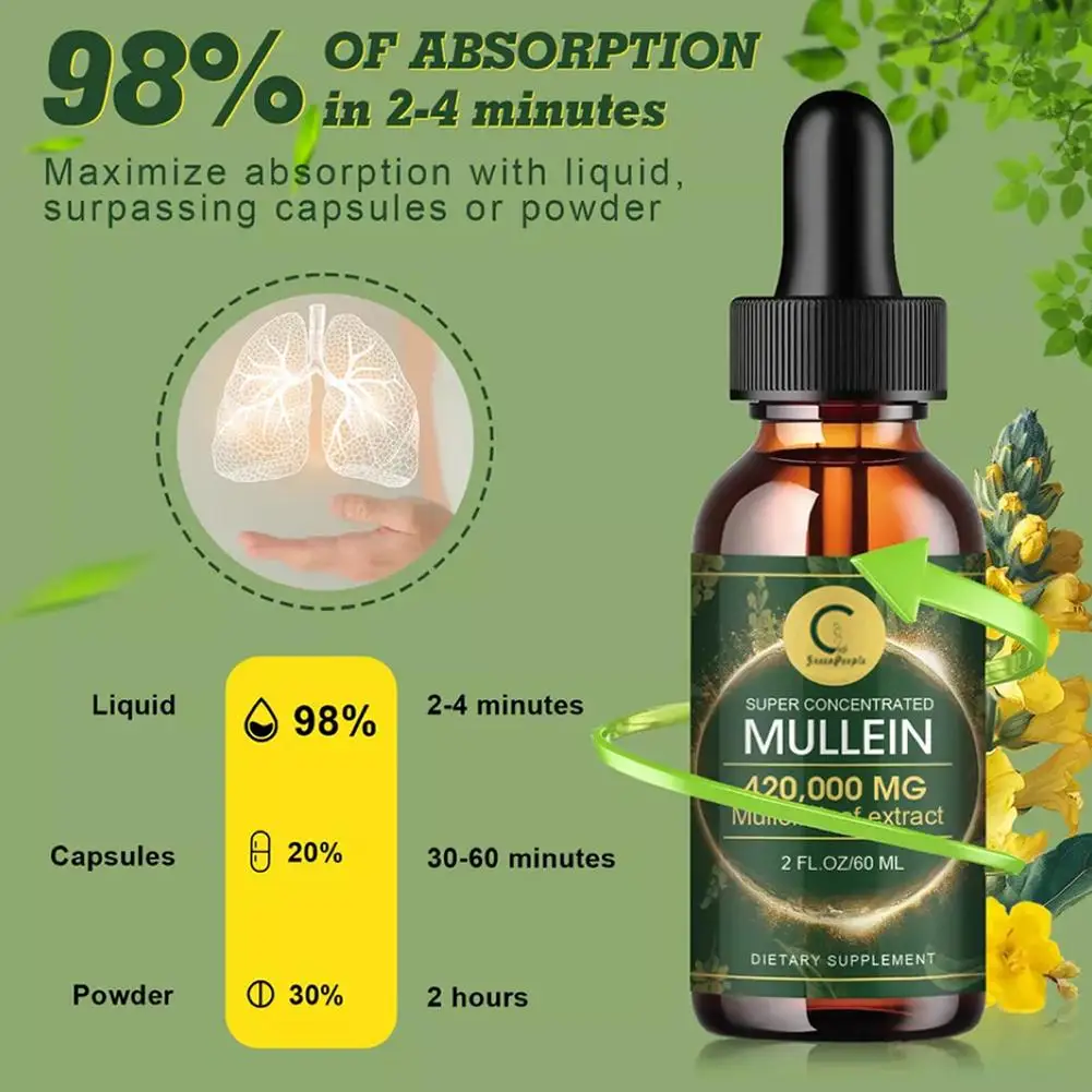 60ml Verbastia Drops Support Lung Cleaning And Breathing Dietary Supplement