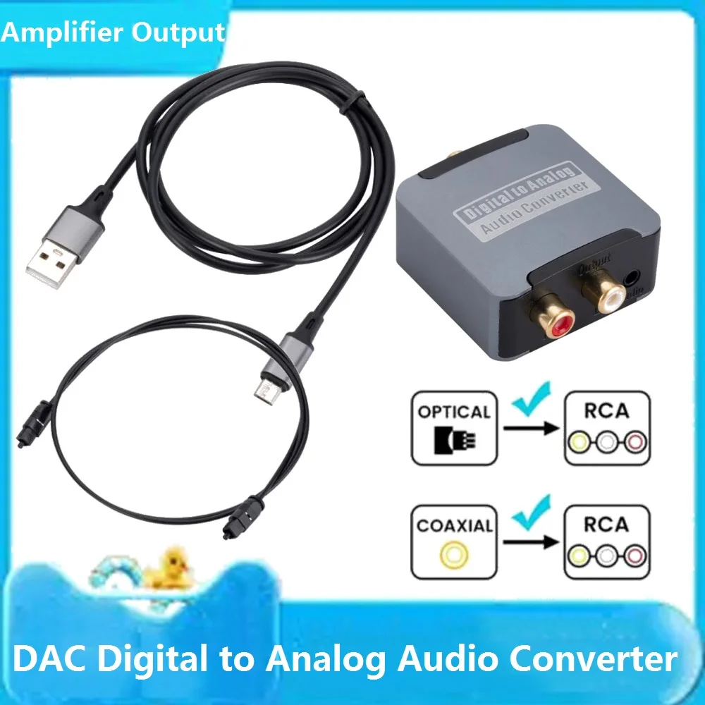 Digital To Analog Audio Converter Support 3.5mm Suitable For TV Audio Digital Coaxial Fiber Optical Toslink SPDIF Output Conver