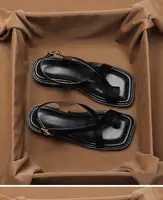 Sandales pour femmes style rétro français à bout carré et boucle 2026 – Confortables, semelle souple, simples et polyvalentes 6