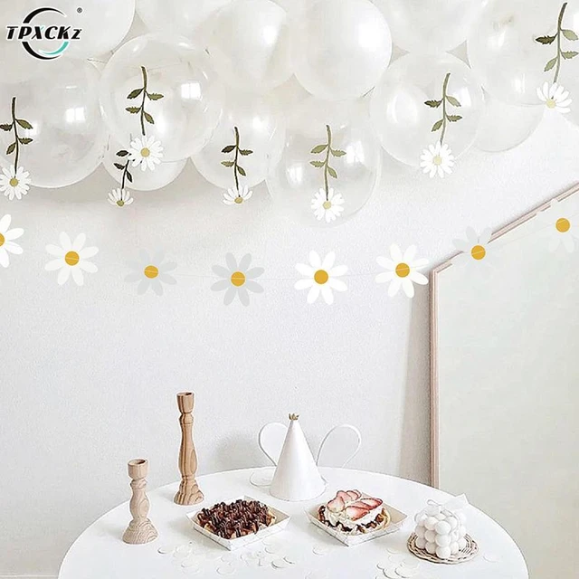 Daisy Boho Banner Party Decorations,Groovy Party Favors White Daisy Decor  Spring Flower Garland Daisy Paper Cutouts for Indoor - AliExpress