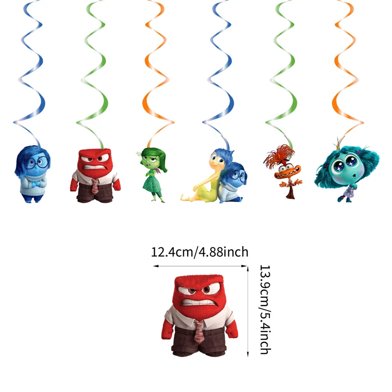 thumbnail image 1 of Kit de decoración para fiesta de cumpleaños de Disney Inside Out 2 Vasos de papel Platos Servilletas Telón de fondo Globos Suministros, 1 of 5