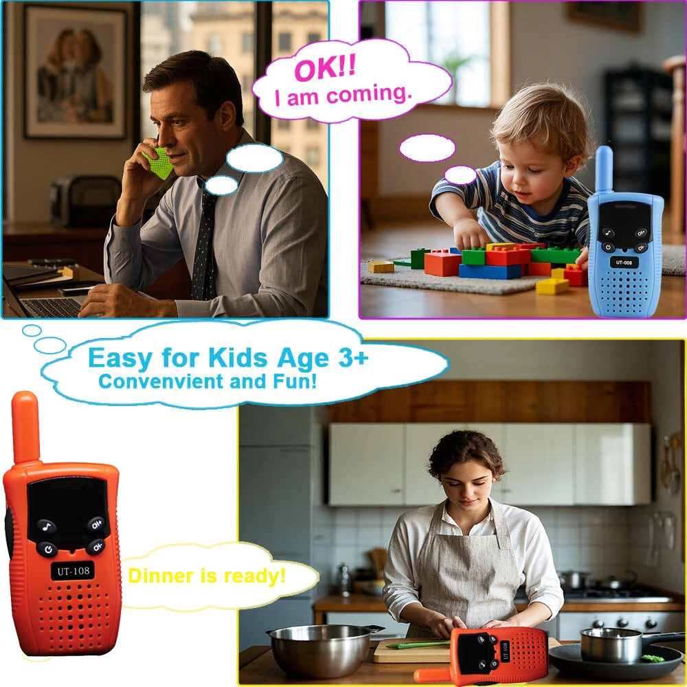 2PCS Mini Walkie Talkie Children Handheld Transceiver Long Range Portable Walkie-Talkie Kids Two Way Radio Boy Girl Gifts