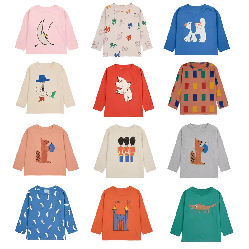 Autumn Kid T Shirts for Girl Boy Long Sleeve Tee Shirt Printed Cotton Children Casual Top Clothes sports long sleeved t shirt