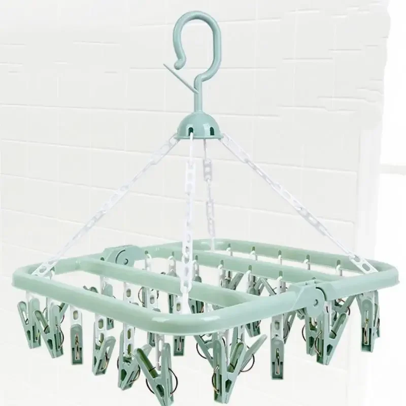 Multifunctional 36-clip Drying Racks Lingerie Socks Rack Folding Hangers Plastic Hangers Clothes Rack