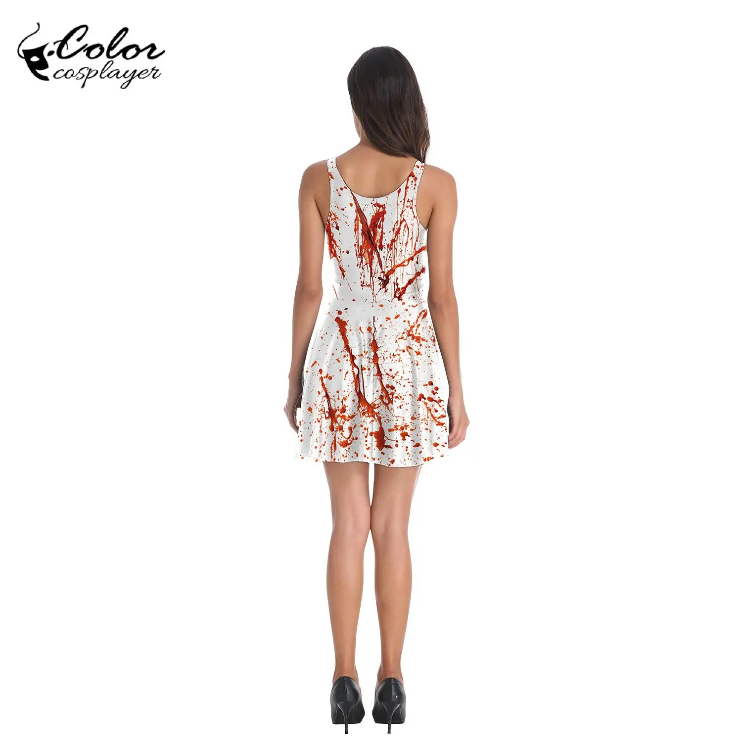 Color Cosplayer Scary Women Halloween Dress Gothic Party Cosplay Costume Terror Adult Party Outfit Sexy Day of The Dead Dress