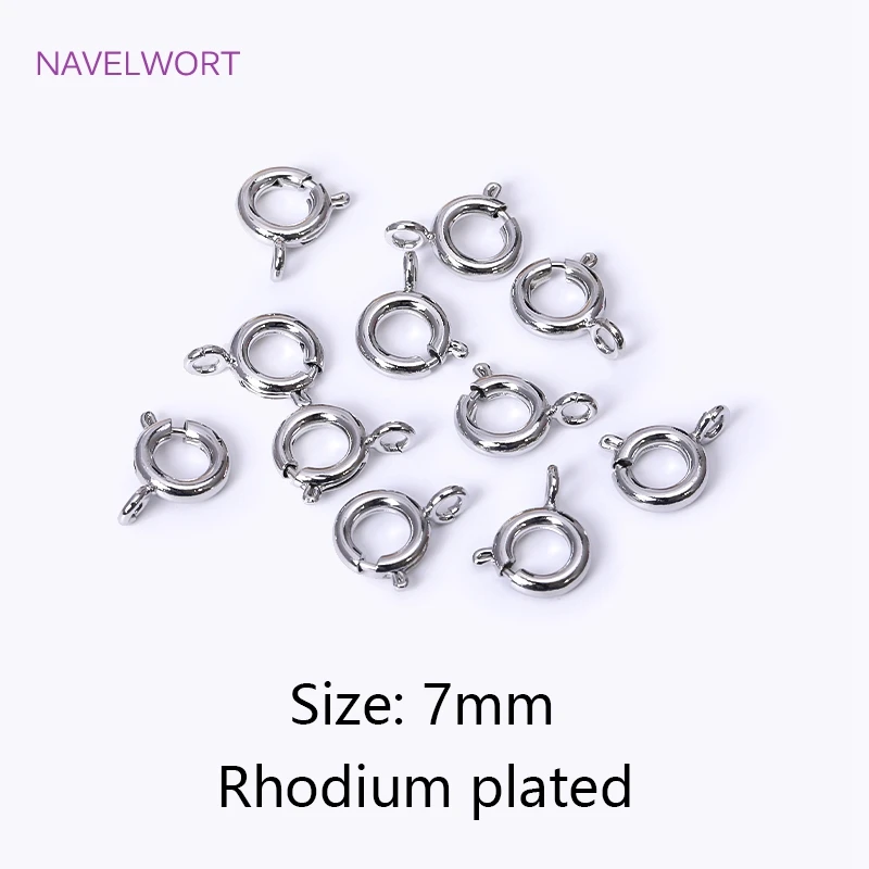 Großhandel 1/5/5/6/7mm 18 Karat vergoldet Messing runde Klaue Feder verschluss für Armband, Verschluss für die Schmuck herstellung, DIY Schmuck material – Detail 28