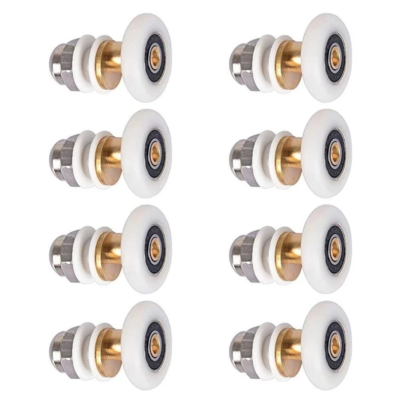 

8PCS Shower Door Rollers For The Bathroom Glass Sliding Door Pulleys Wheels Ultra-Quiet Shower Glass Door Rollers