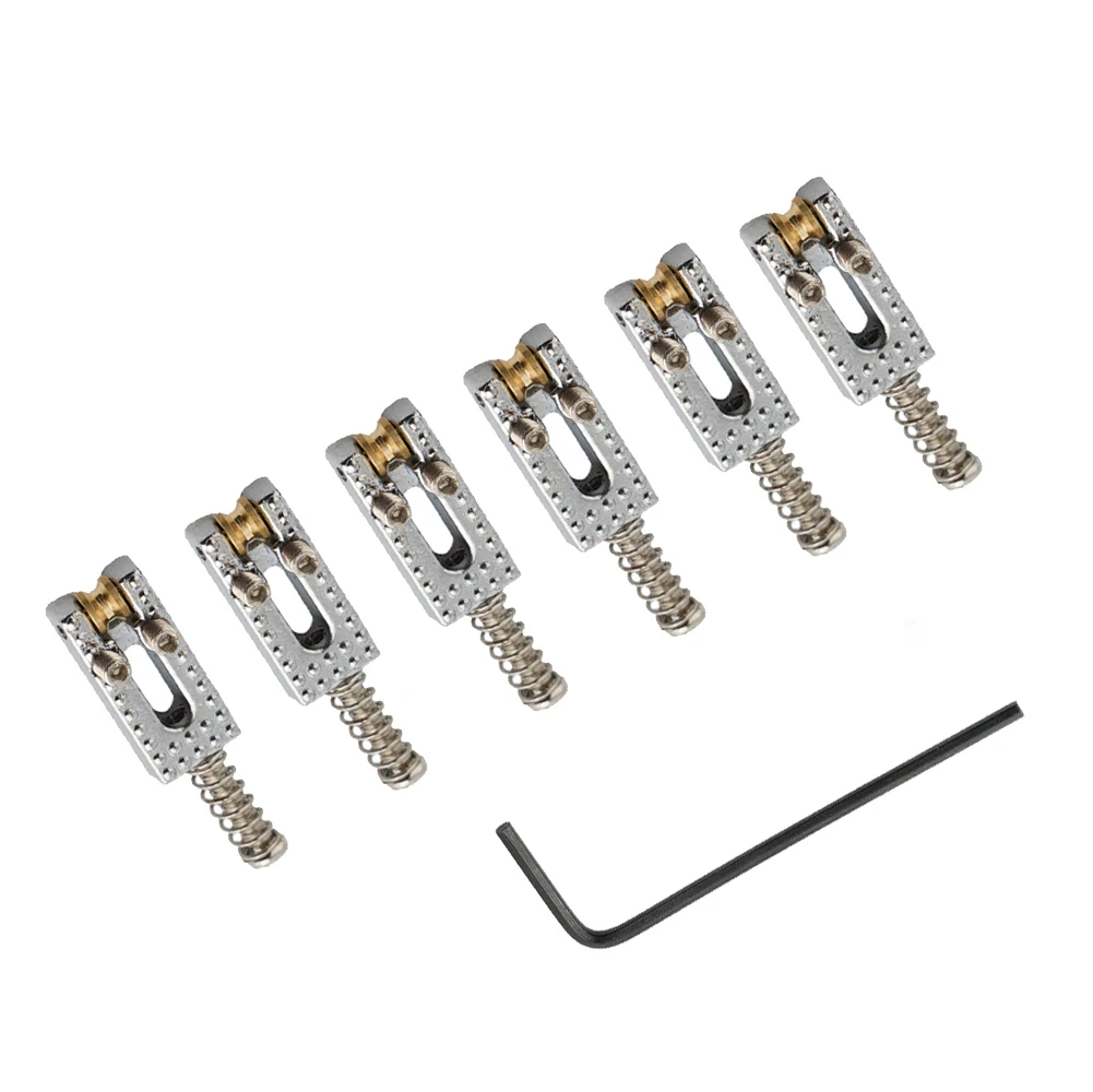 

Roller Saddle Bridge Metal Musical Instruments 10.5x 21mm 6Pcs Accessories Electric Guitar Tremolo With Wrench