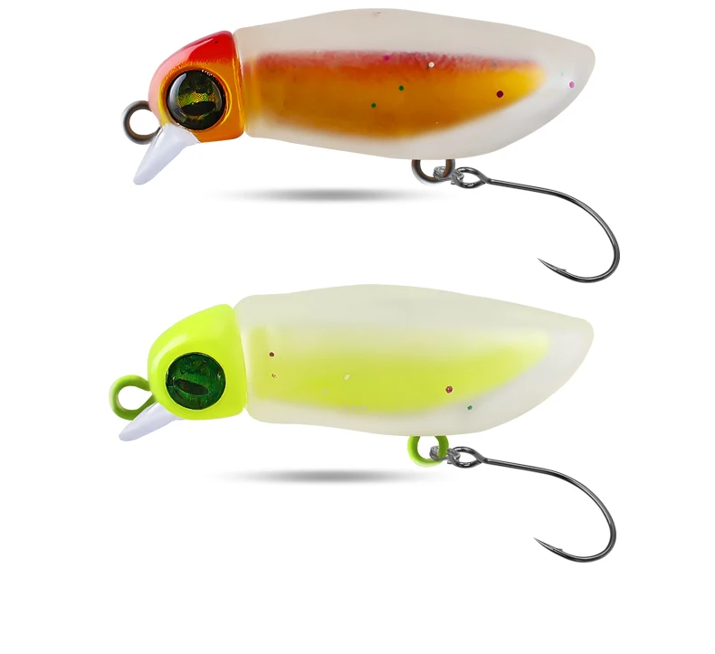 TAIYU Luminous Micro Minnow Bait 2.3g Spinners Artificial Hard Fishing Lure Topwater Crankbait Tackle for Bass Trout