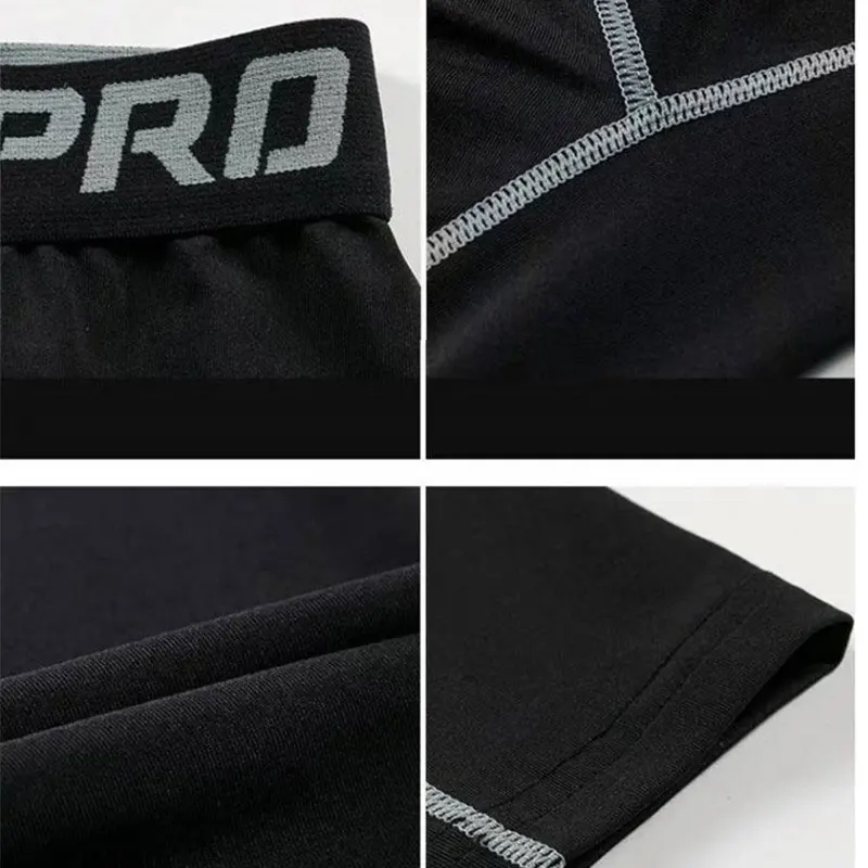GYM sport fitness workout exercise jogging hiking football basketball tracksuit legging running tights for men boy children male
