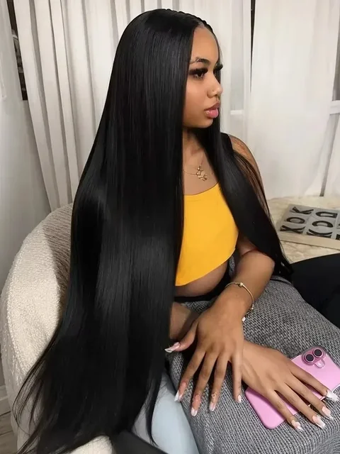 40 Inch Bone Straight Lace Frontal Wigs Human Hair Brazilian 13x4 13x6 Straight HD Lace Front Wigs Wear & Go 5x5 Glueless Wigs 6