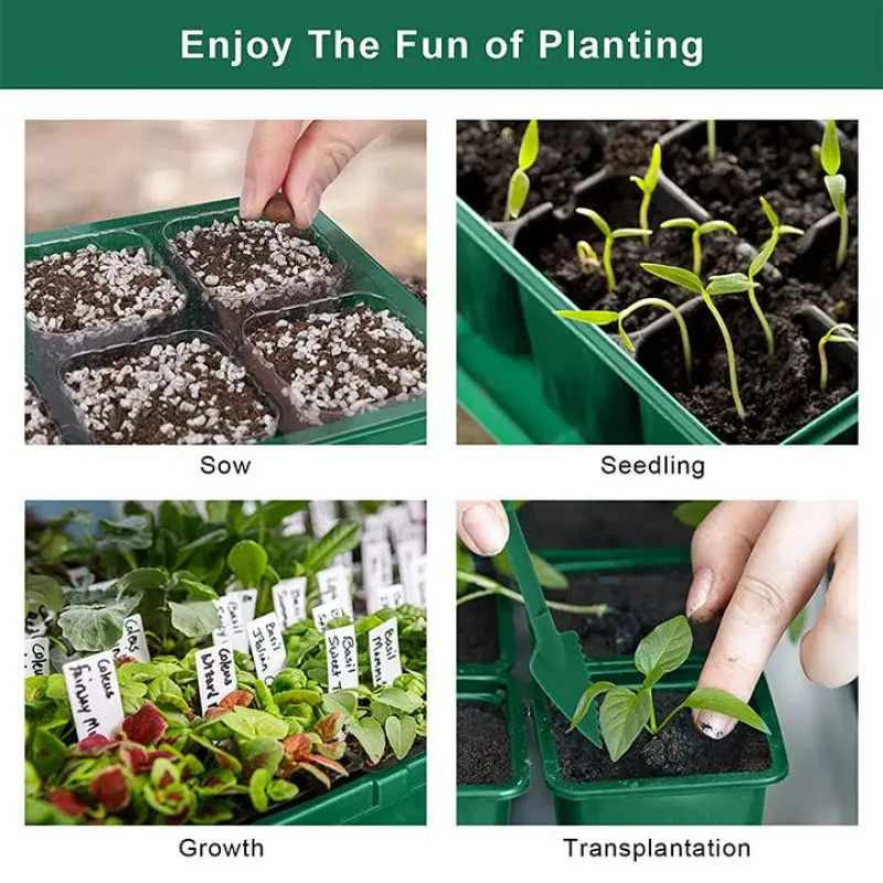 ceramic pots for indoor plants Plastic Nursery Pot 6/12 Holes Seed Grow Planter Box Greenhouse Seeding Garden Seed Tray plant Seedling Tray With Lids decorative plant pots