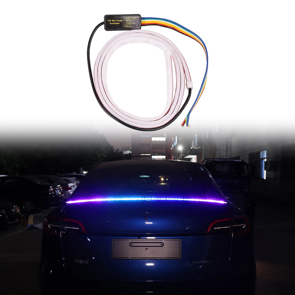 

1.2M/1.5M Brake Turn Signal Lamp Car Dynamic Rear Trunk Tail Light Streamer Floating LED Strip Waterproof Auto Additional 12V