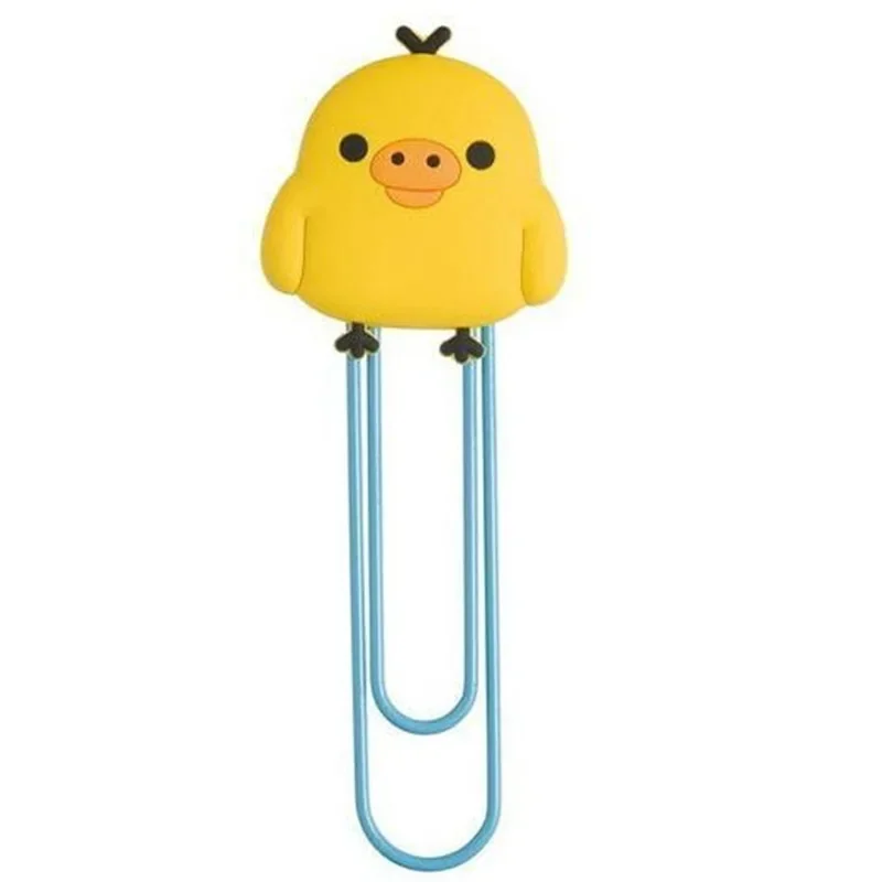 Cartoon PVC Soft Bookmarks Metal Book Clip