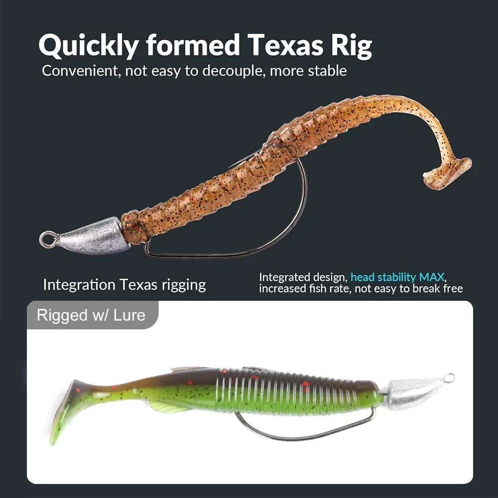 Têtes plombées métal 10 pièces 3.5g à 20g pour montage texas rig et pêche au leurre crankbait