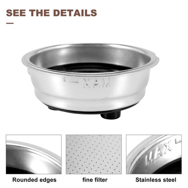 Detachable Stainless Steel Coffee Filter Basket Strainer Coffee Machine Accessories for Home Office coffee machine filter bowl