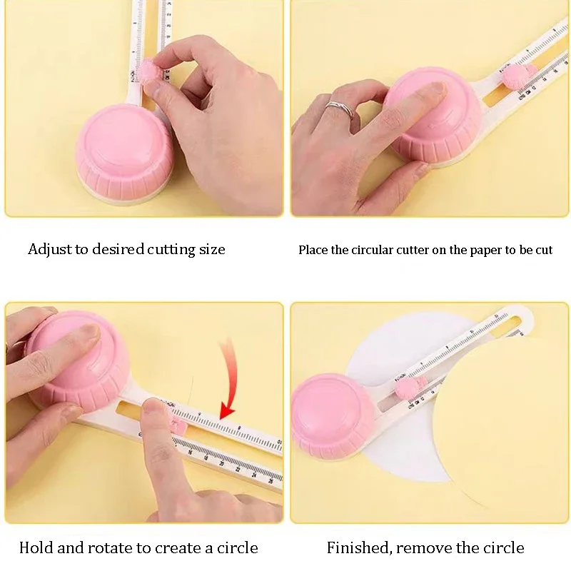 Taglierina Circolare per Carta, Utensile per Scrapbooking, Taglio Circolare a 360°, Coltello Rotante per Fai-da-Te - immagine 2