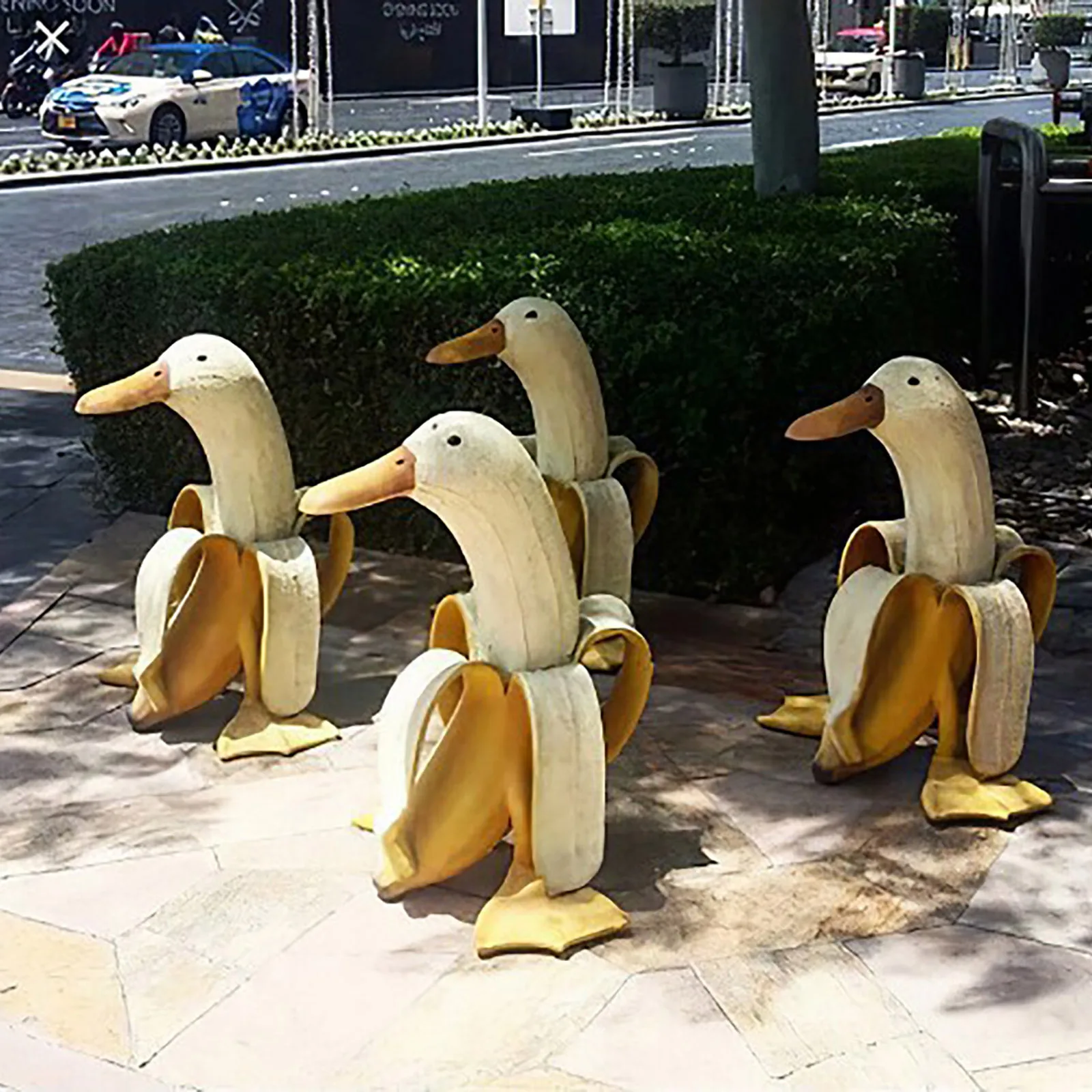 Banana Duck Creative Garden Decoration Sculptures Yard Decor Vintage Ornament Home Statues Cute