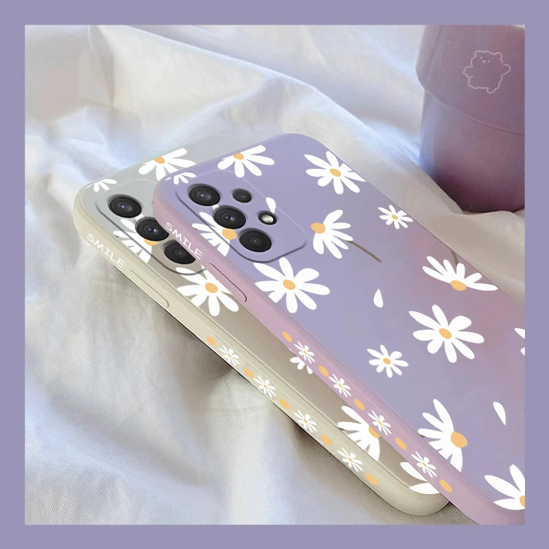 White Sunflower Silicone Phone Case - Shatterproof Camera Protection with Thin Soft Back Cover