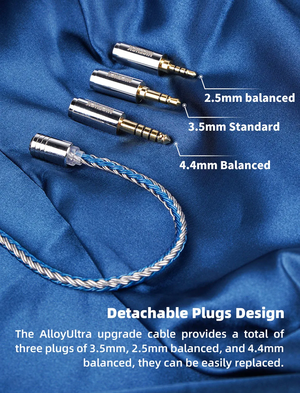 AlloyUltra Prata, Plugue Modular Destacável, Núcleo 16,