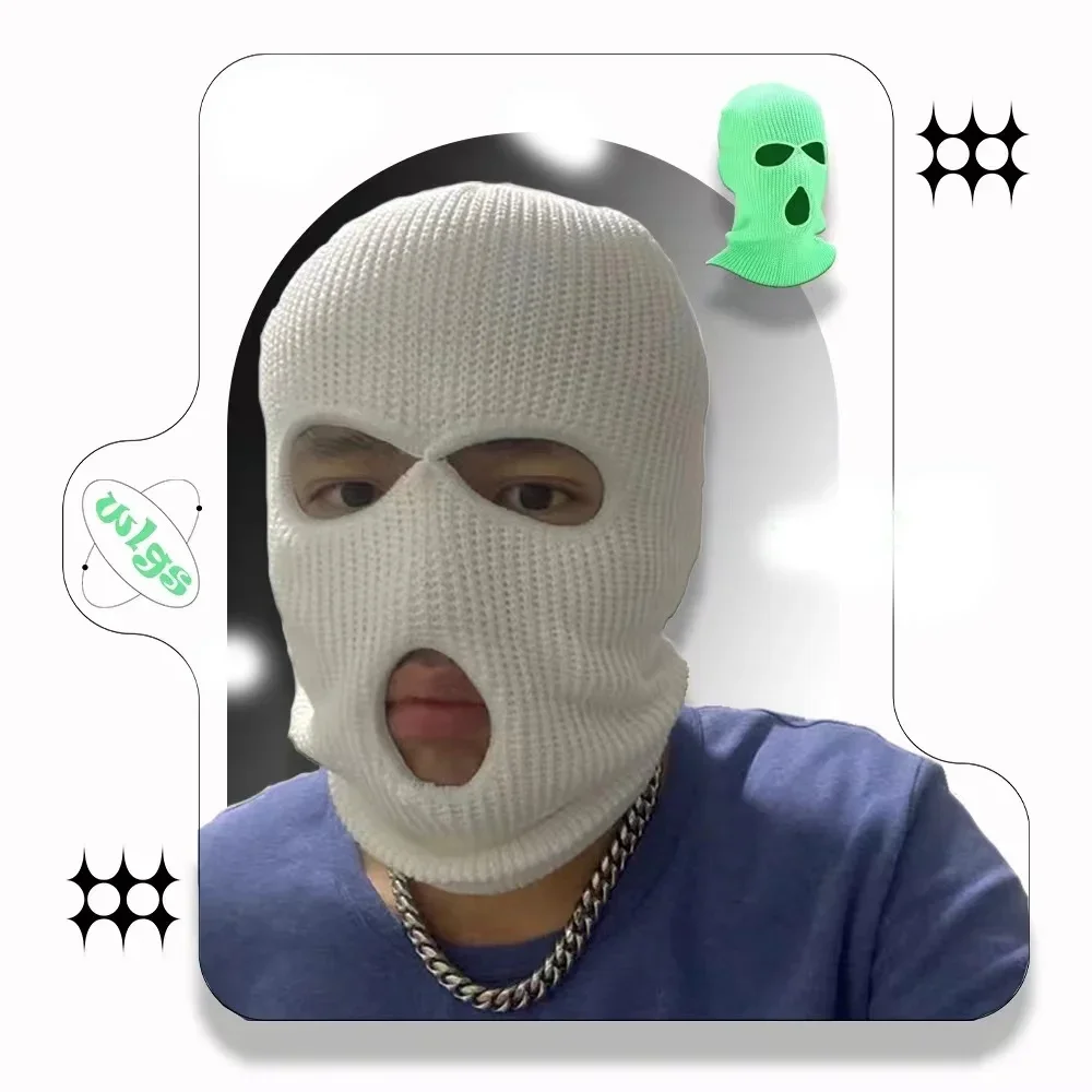 Black Full Face No Hole Cover Hat Women Men Army Tactical Cs Balaclava Cap Sun Uv Protection Bike Motorcycle Multi-Hole Ski Mask