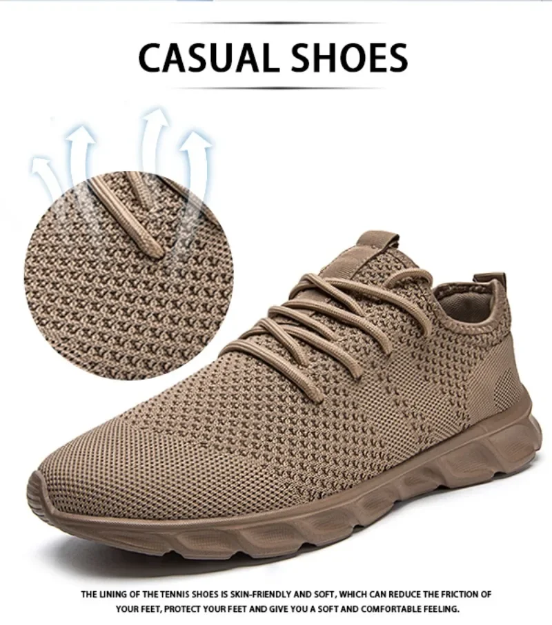 Sport Shoes Men's Sneakers Breathable Running Ultralight Comfortable Casual Footwear Mesh Size 36-46