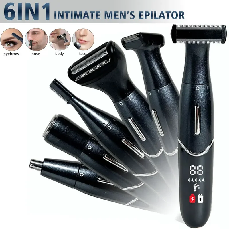 6-in-1 elektrischer Epilierer für Frauen und Männer: Multifunktionale Körperrasur, Präzisionsrasierer für den Intimbereich, Gesichts- und Barttrimmer_voghion.com