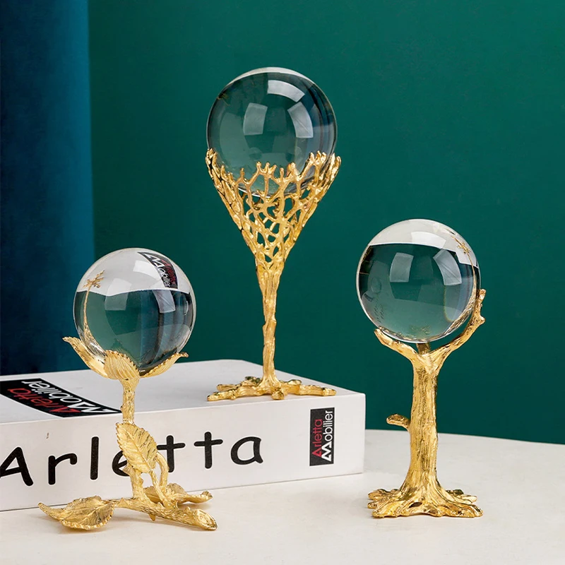 Modern Metal Crystal Ball Desktop Decoration Home Iron Geometric Crafts Nordic Living Room Luxury Ornaments - Image 4