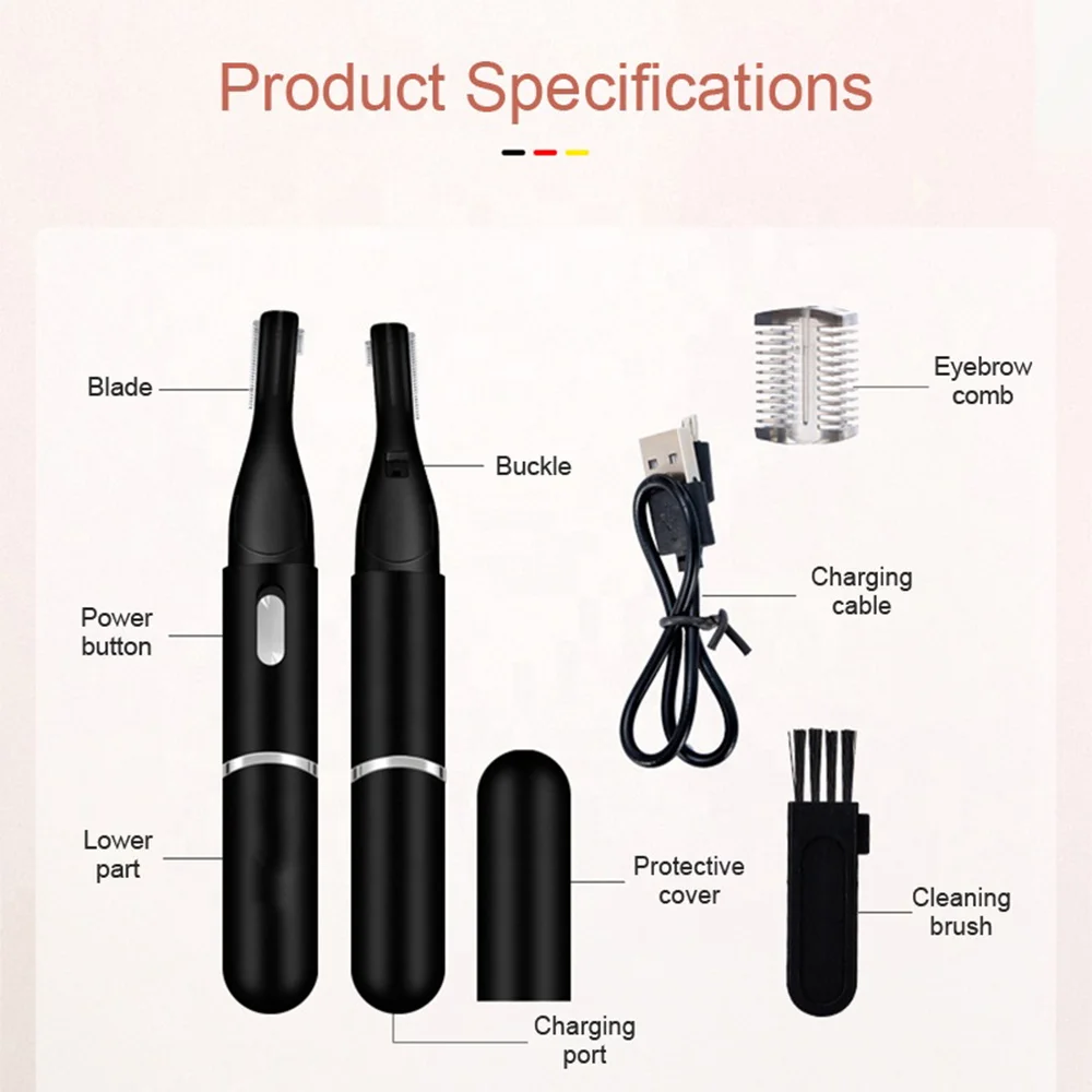Portable Electric Eyebrow Trimmer Rotatable Head Eyebrow Trimmer God Rechargeable Model Baby Shaving Electric Eyebrow Trimmer 6