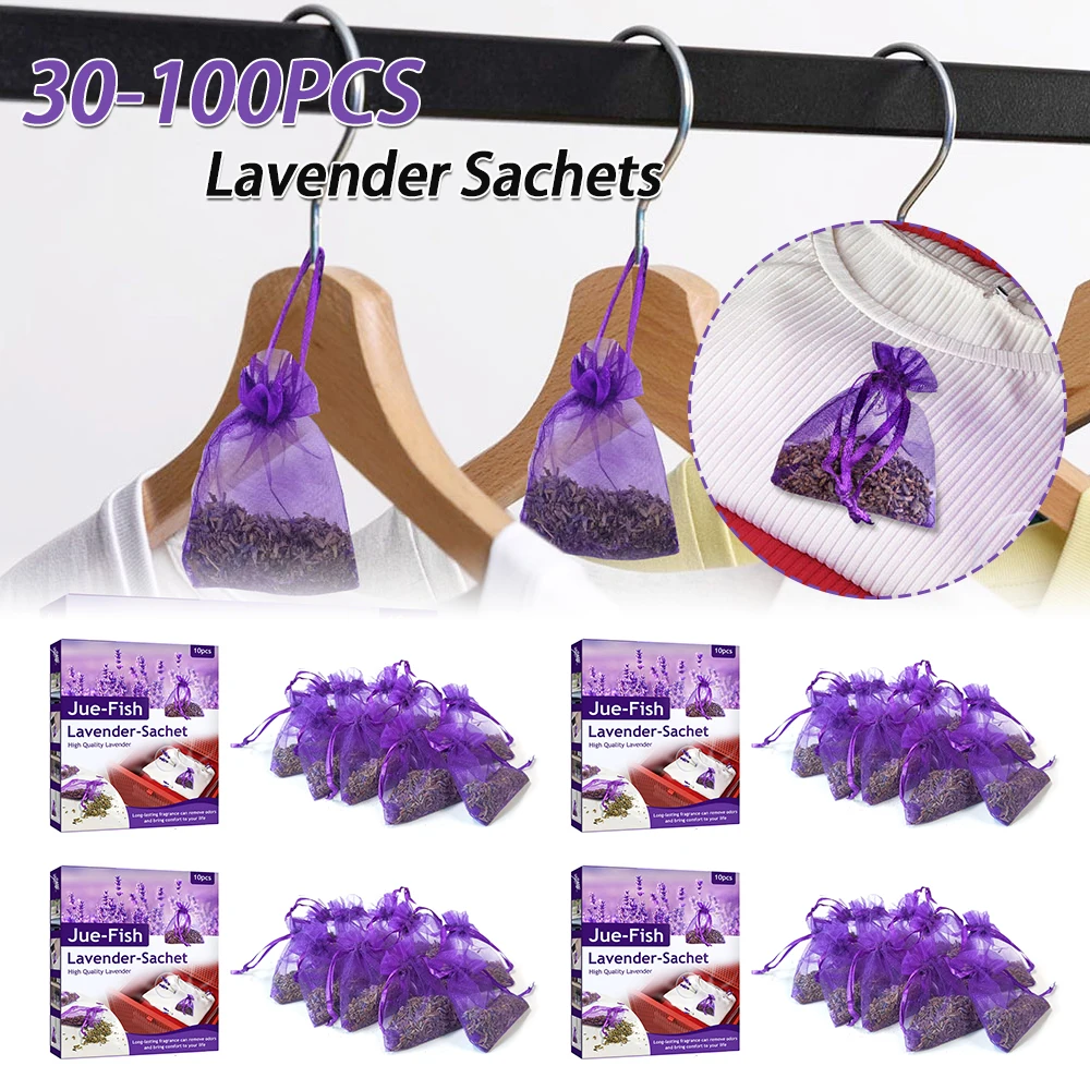 30-100Pcs Lavender Sachets Lavender Sachet Bags Multifunction Fragrance Bags for Drawers Closets Dressers