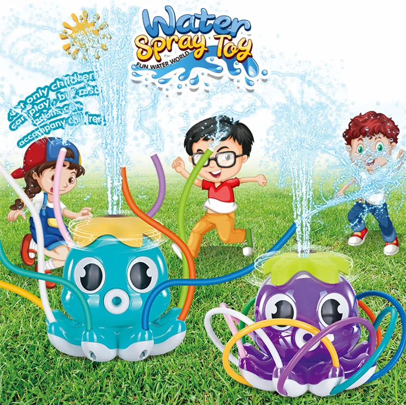 

Water Spray Outdoor Toy Octopus Sprinkler Backyard Garden Water Toys Summer Yard Cartoon Splash Sprinkler Baby Bath Toy for Kids