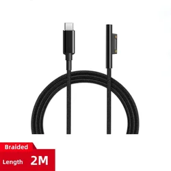 Durable Braided USB - C to Magnetic Surface Interface Adapter (2M Braided Cable)