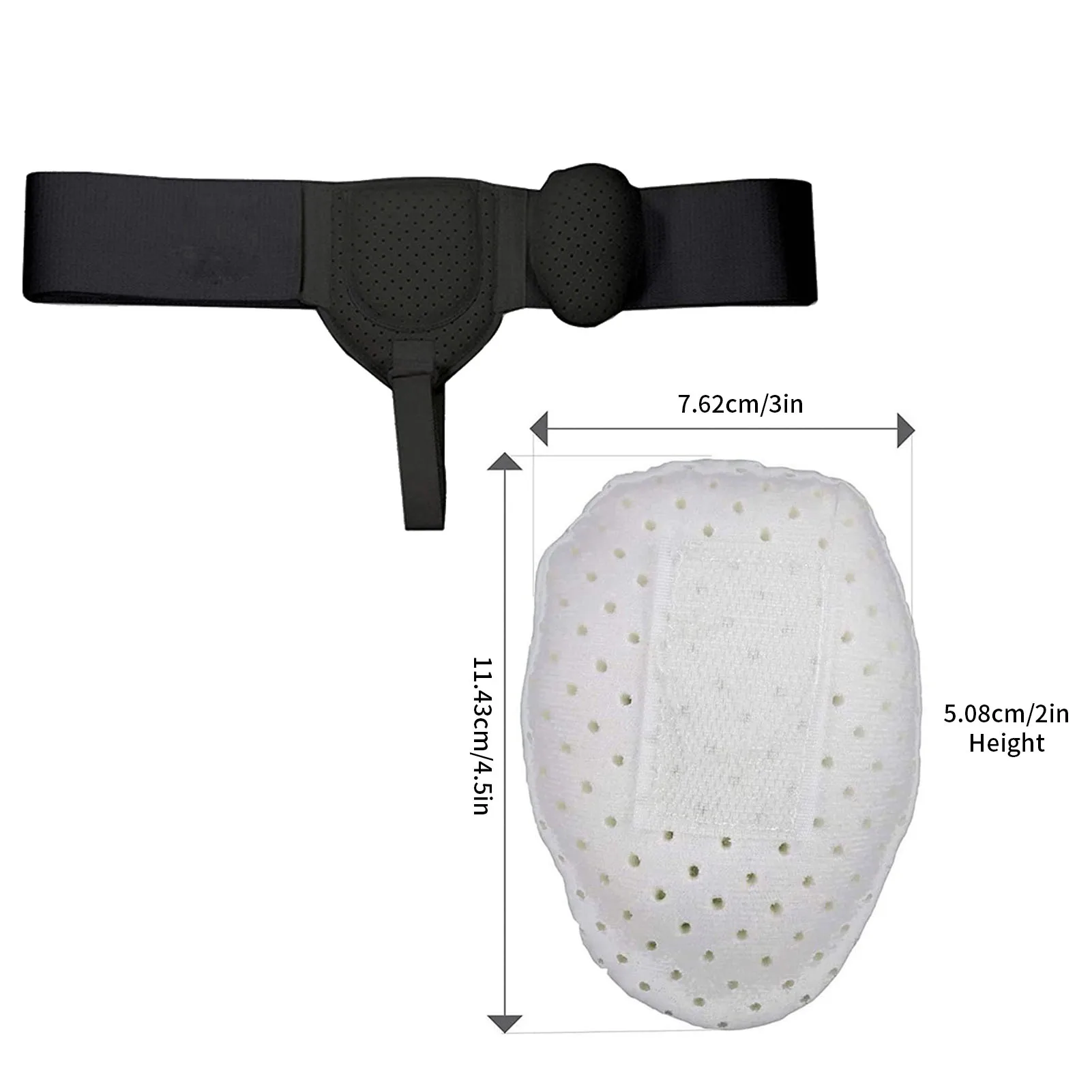 Men Groin Shield Athletic Supporter Inguinal Hernia Relief Comfortable And Adjustable Easy To Wear White/Black Youth & Adult