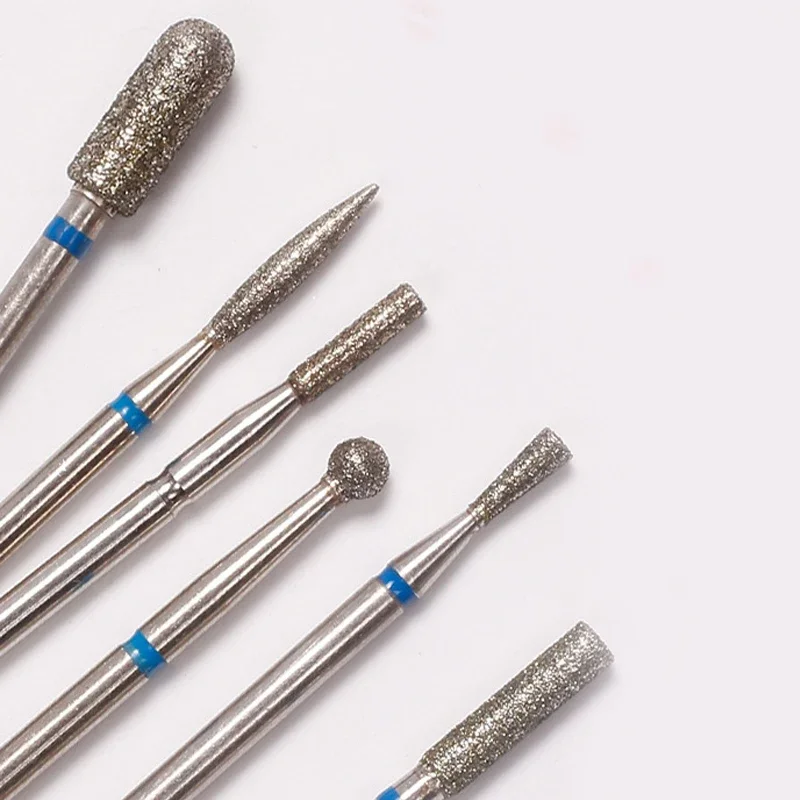Nail Drill Bits 6Pcs Cone Tip Diamond Electric Cuticle Clean Rotary Manicure Pedicure Grinding Head Sander Tool