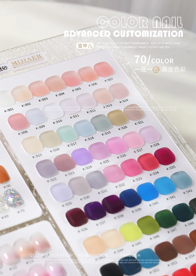 Mijiaer 70 Colors Gel Nail Polish Set Gel Polish Set Easy Soak Off