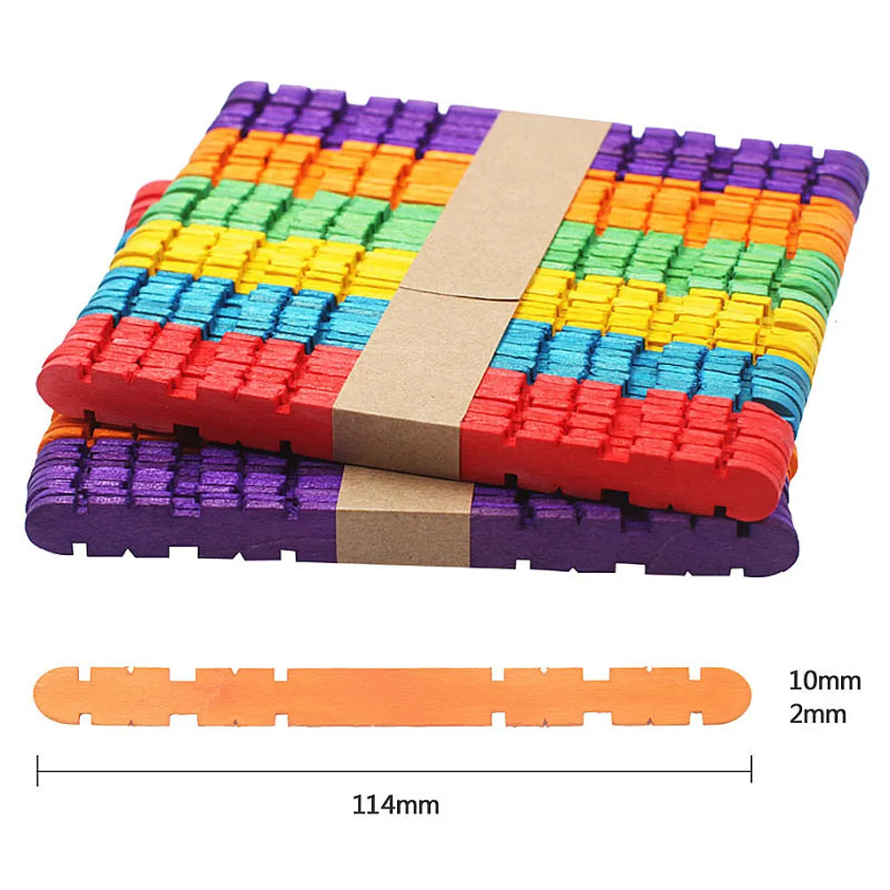 50Pcs DIY 어린이를위한 부드러운 천연 나무 공예 스틱 교실 계산 창조적 인 예술 비오는 날 캠프 스카우트 생일 파티 컬러