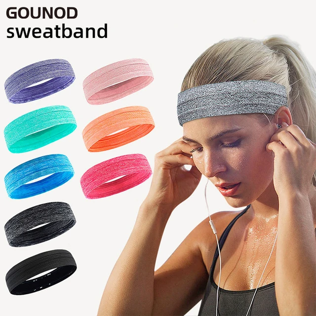 1PC/8PC GOUNOD SweatBand Headband Wristbands Head Wrist Sweatband Set - Ideal for Sports Athletics Event Workout Basketball