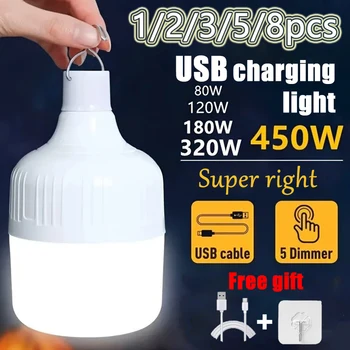 Portable Outdoor Camping Lights LEDCampBright LED Bulbs, TrailGlow Lantern Set, USB PowerTent Lights 1