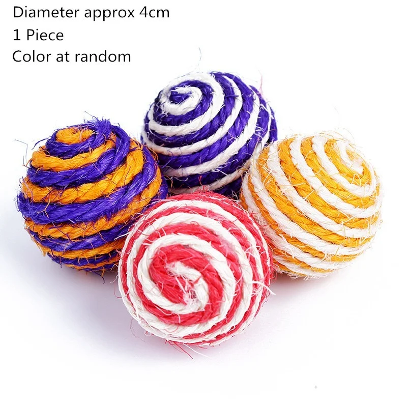 1pc Natural Sisal Ball Toy for Cat Scottish Fold Persian Cat Feather Ball Toys Tease Cat Sisal Toy Pet Products