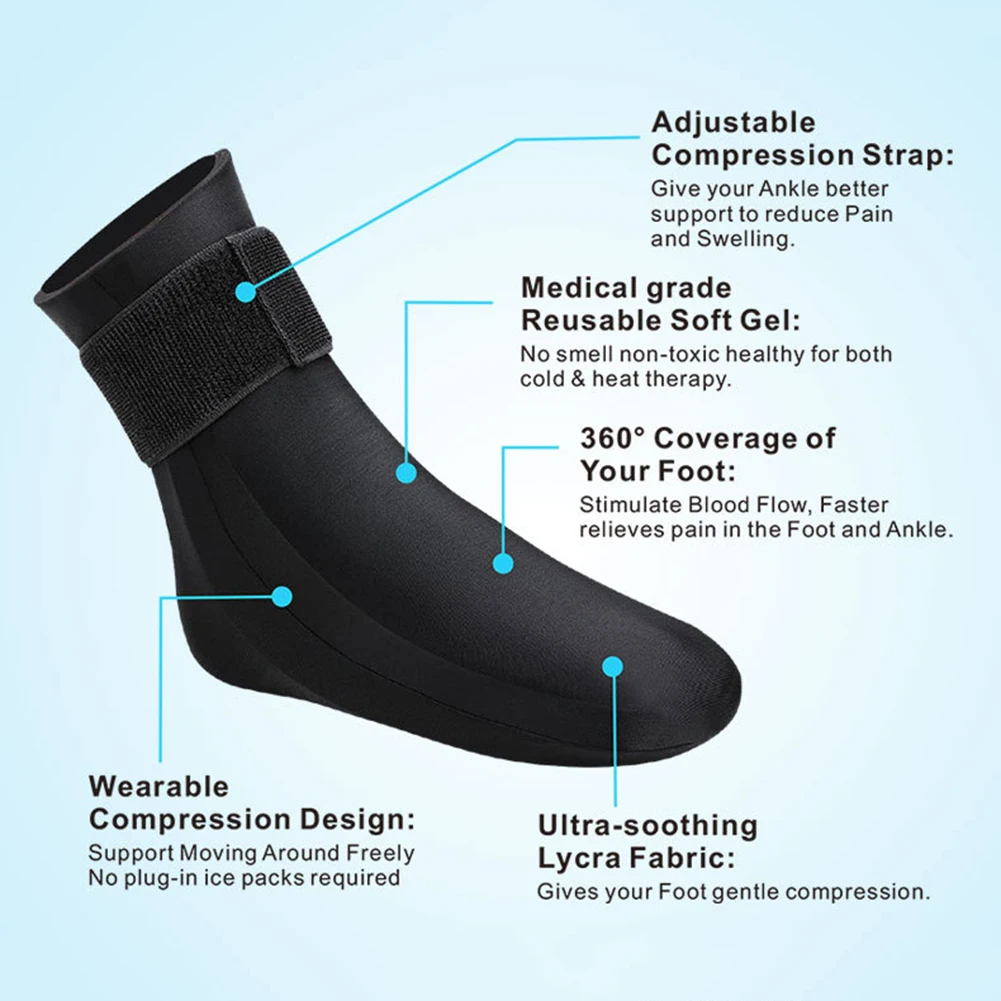 Dual-Use Hot Cold Compression Gel Sock Wearable Soothing Foot Pain Socks For Plantar Fasciitis