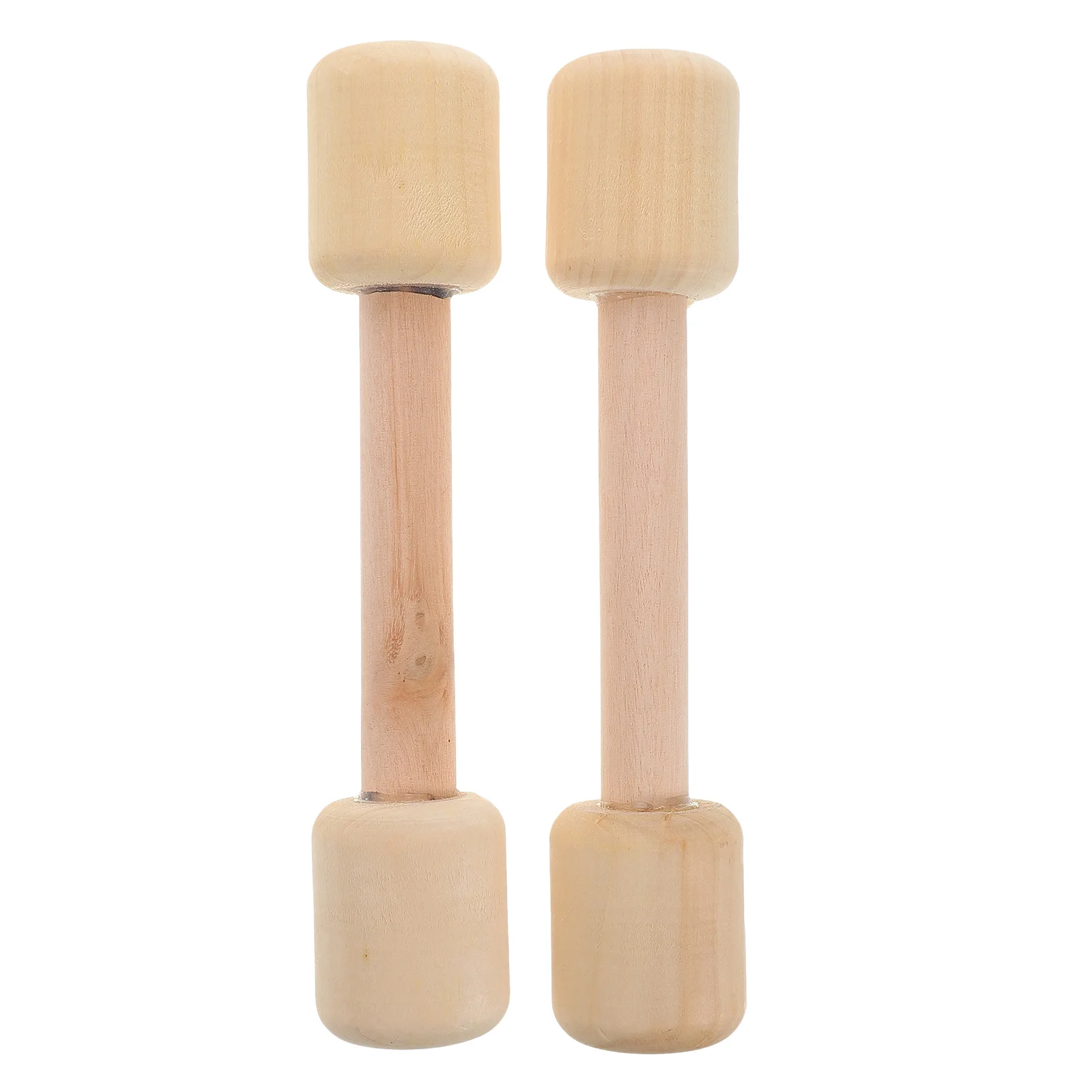 2 Pcs Kids Wooden Dumbbell Toys Children Gym Equipment Toddler Exercise Weights Fitness Tools Hand Strengthener Dumbbells Set