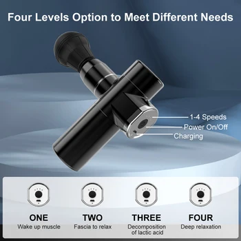 Deep Muscle Massage Gun Electric Massager Mini Fascia Gun Pistol 2
